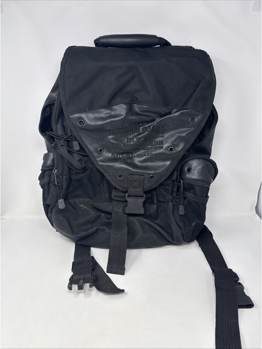 National Guard Backpack Black Military Tactical Rucksack Made In USA Est 1636